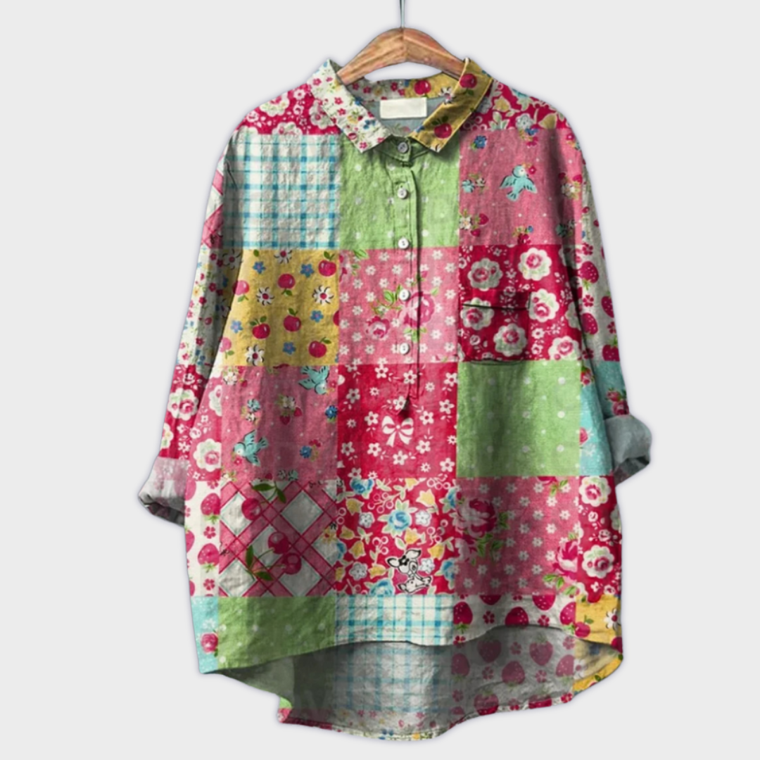 Magdalena - Ručně vyráběná dámská blůza s květinovým designem