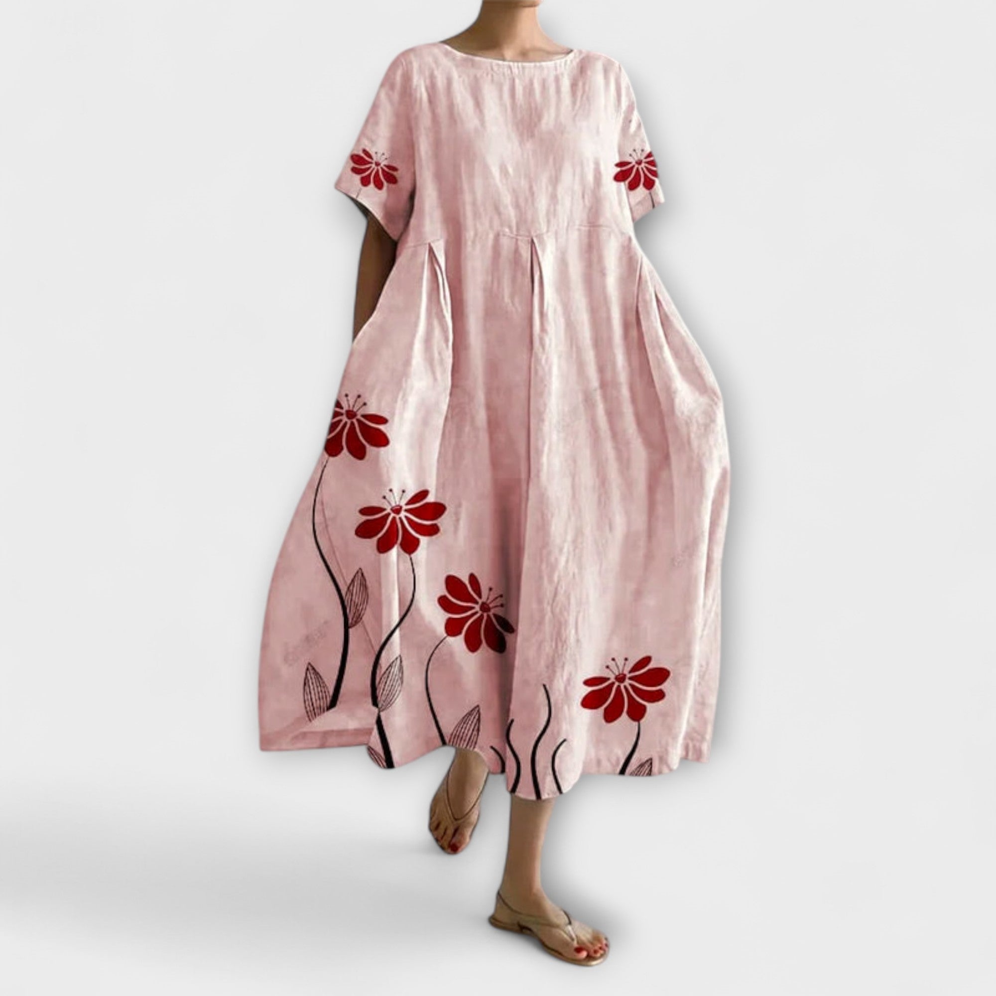 SABRINA - Elegantní dlouhé šaty s květinovým vzorem