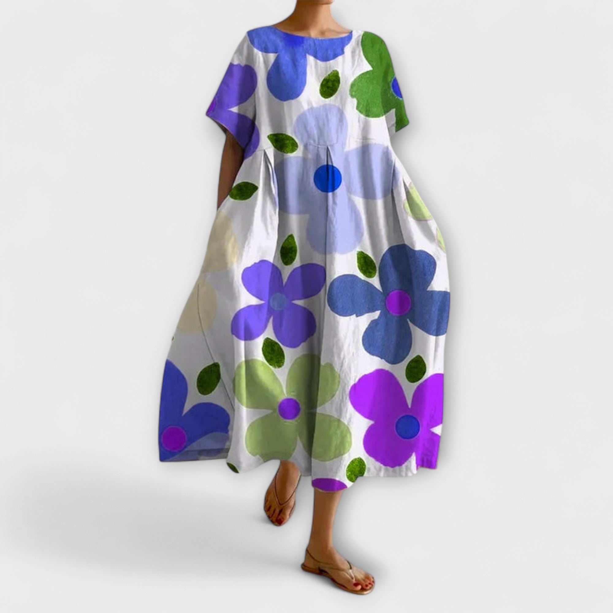 ELIANA - Midi šaty s květinovým vzorem