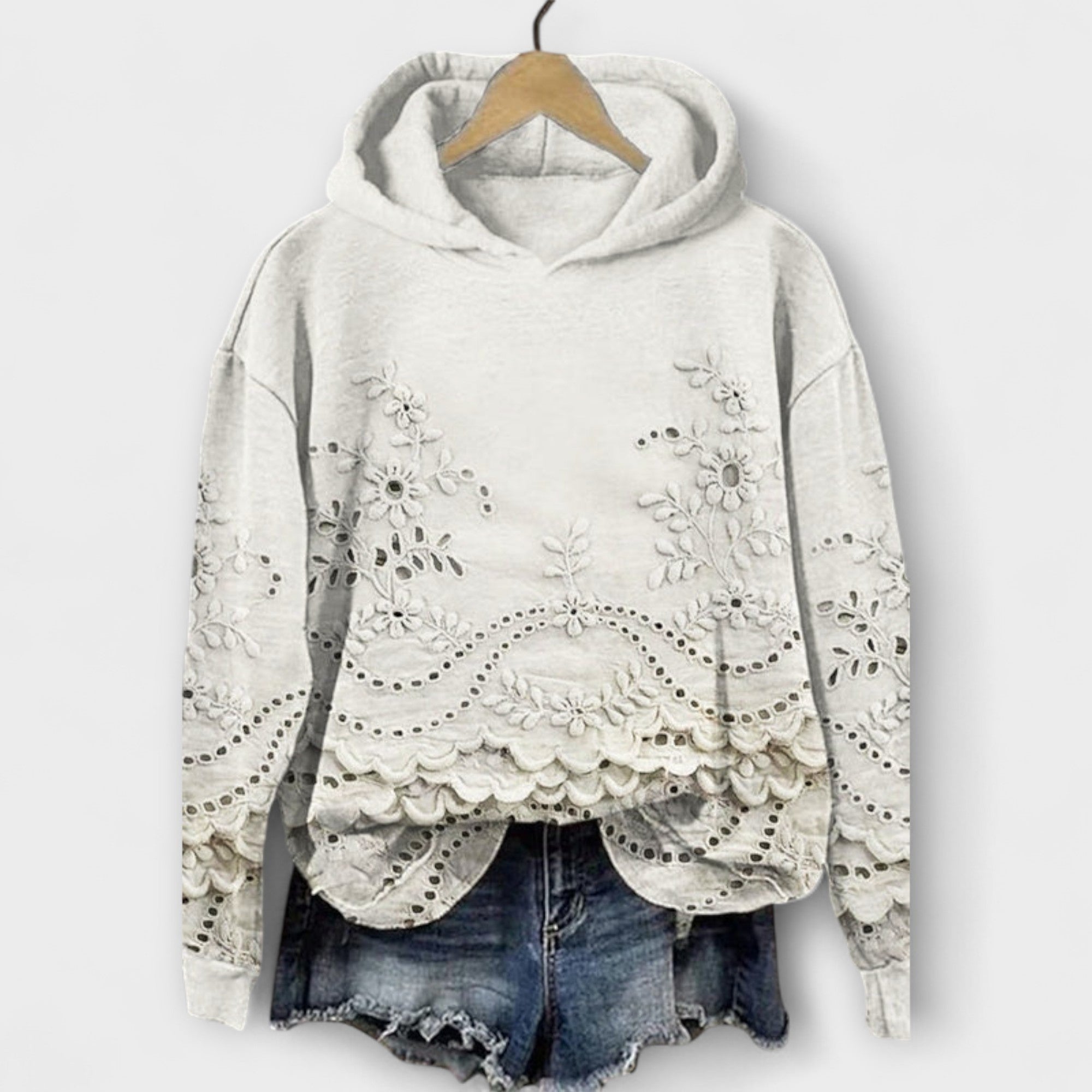 Cadence - Krajková mikina s kapucí Prato