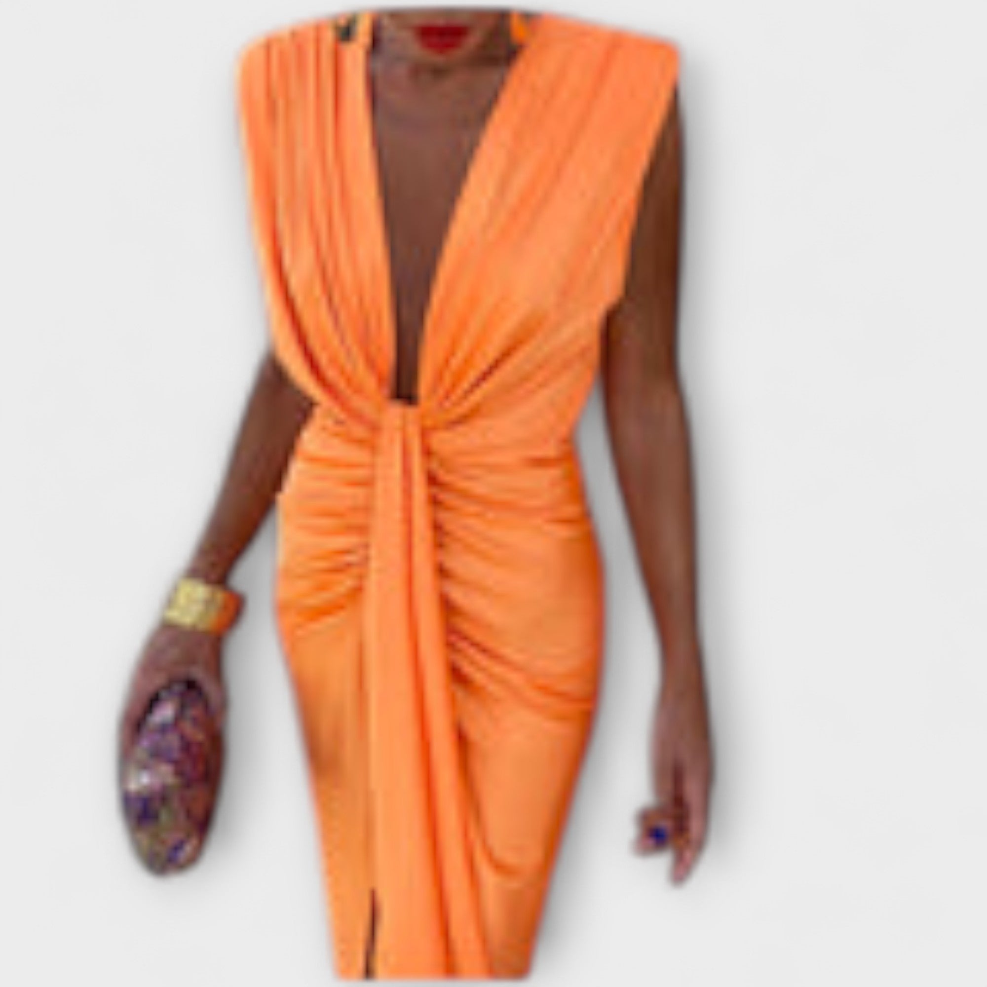 Leonora - Elegantní šaty s hlubokým V výstřihem