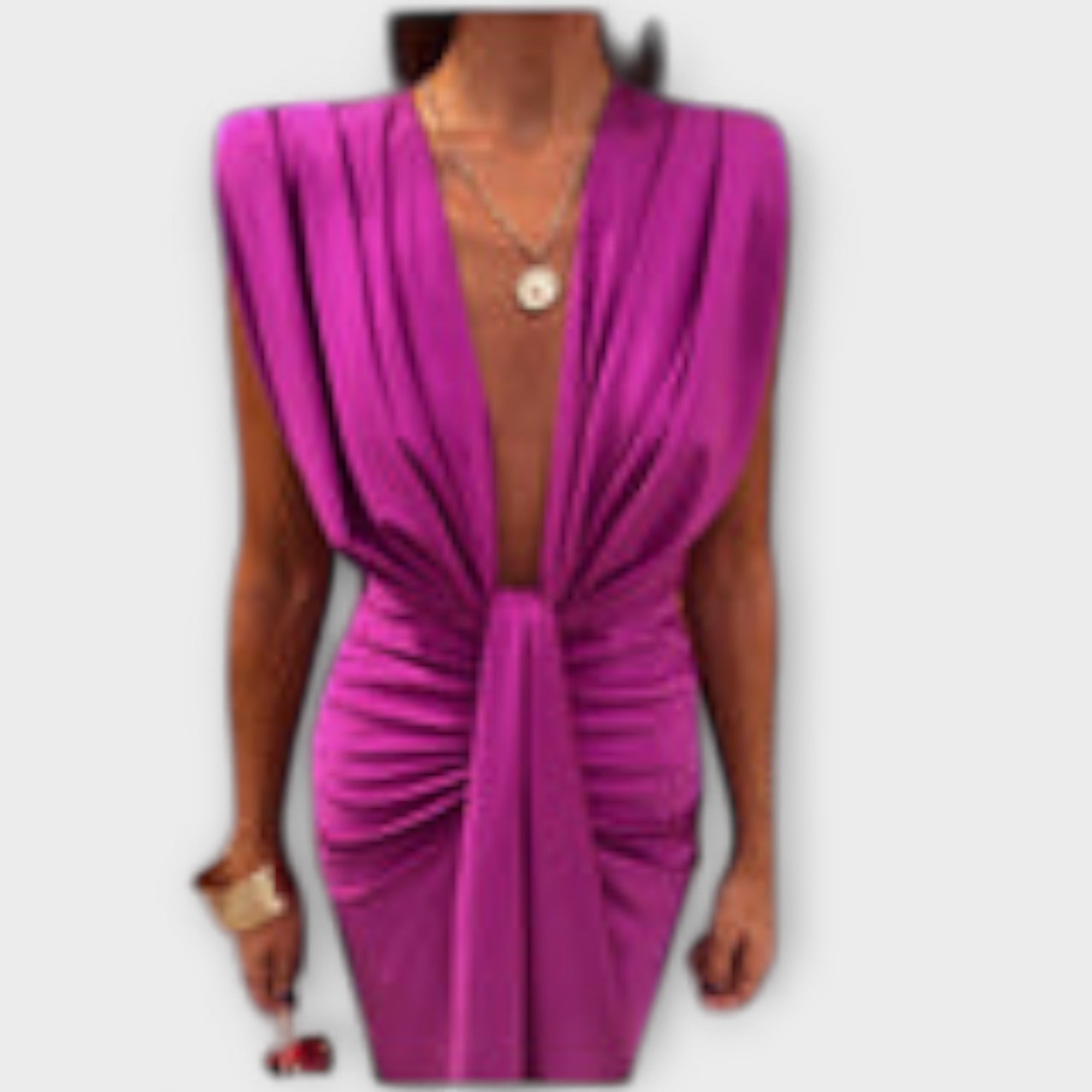 Leonora - Elegantní šaty s hlubokým V výstřihem