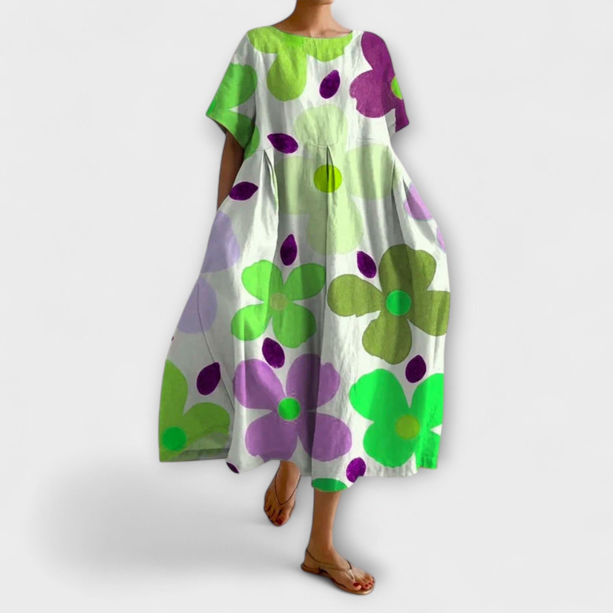 ELIANA - Midi šaty s květinovým vzorem