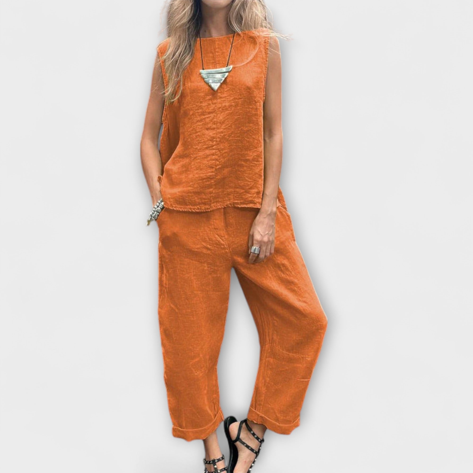 Jennifer - Uvolněný bavlněno-lněný outfit