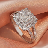 Stříbrný prsten se čtvercovými zirkony